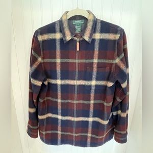 Lauren by Ralph Lauren Shirt/Jacket Shacket in Purple Plaid Size M